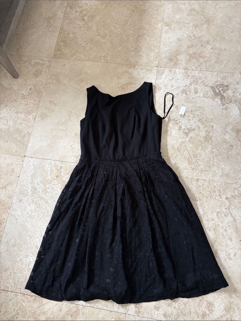 Talbots Black Lace Midi Fit-and-Flare Dress